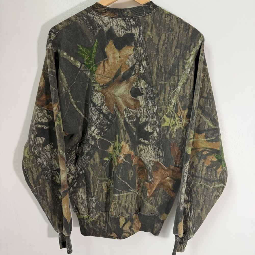 Vintage Y2K Camo Sweatshirt Jerzees Outdoors Mossy Oak Style Crewneck Medium - Picture 4 of 6